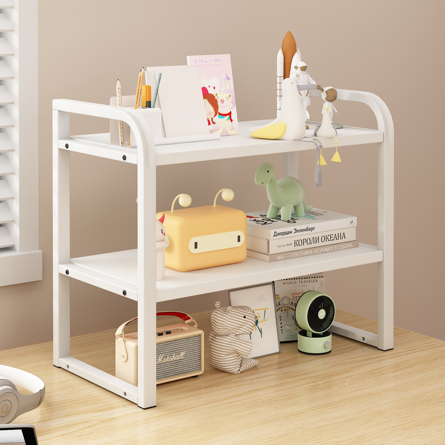 르벤아트 책상 정리 공간 수납 다용도 소형 선반, 화이트, 2단 15,950원