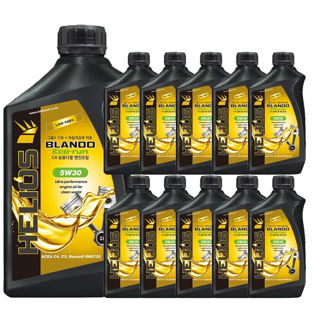 헬리우스 에코런 5W30 C4 C3 DPF 그룹V OSP적용 코팅제 1L X10 1BOX, 10개, 5w30, 1L 123,210원