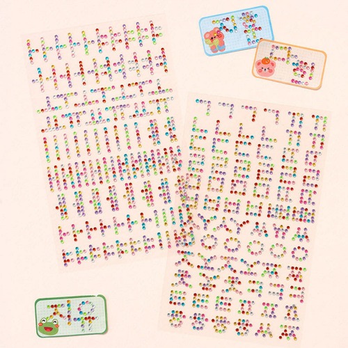 반짝반짝 한글 보석 스티커 자음 모음 한글날 이름 글자 놀이 학습 다꾸 꾸미기 800원