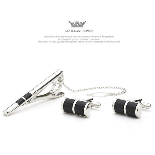 젠틀안트 명품넥타이핀 커프스버튼 커프스링크 세트 GR08-1D512 블랙 36,500원