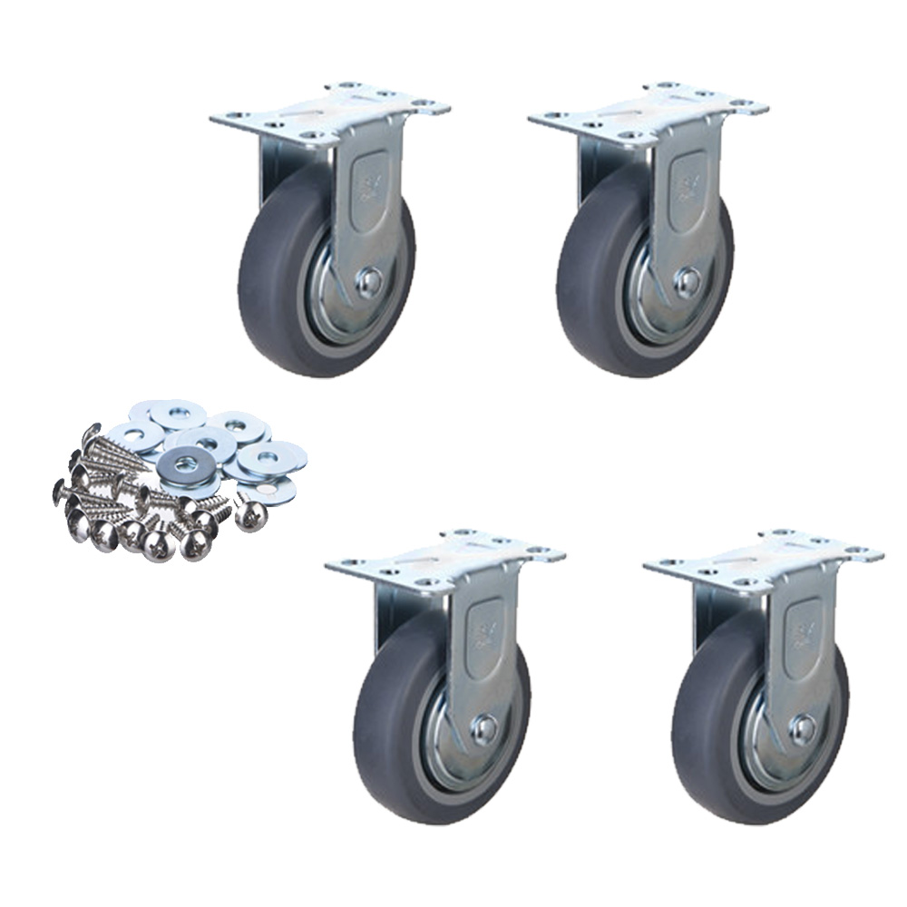 티렉스캐스터 우레탄 저소음 고탄성 스마트 3인치 4인치 5인치 고정 캐스터 바퀴 4개+와샤 16개+십자볼트16개 25,500원