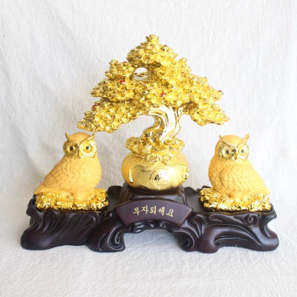 아네샵 황금 돈나무 부엉이 장식품 부엉이 거실 풍수 인테리어 돈들어오는 장식 소품 조각상 119,000원