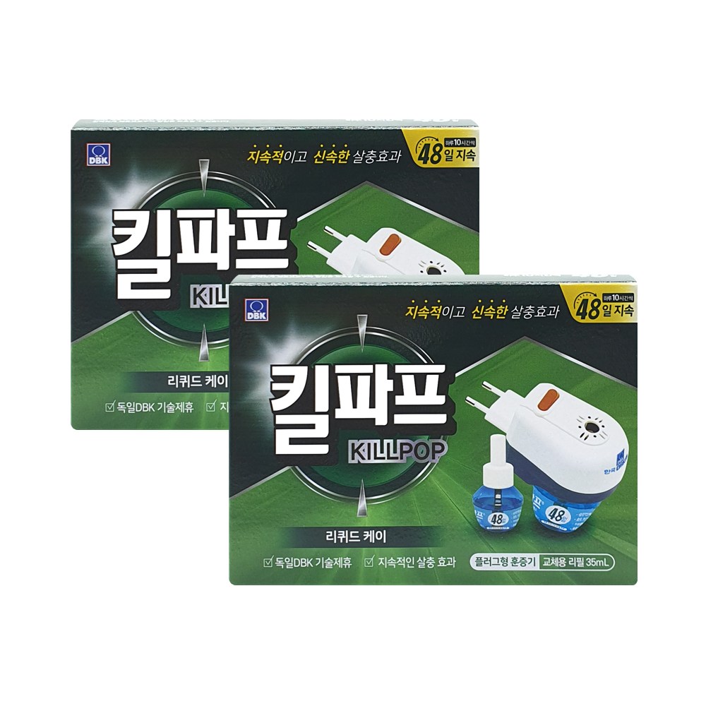 킬파프 리퀴드케어 플러그형 세트 48일x2팩 교체용 퇴치 모기약 전자모기향 살충제 17,900원