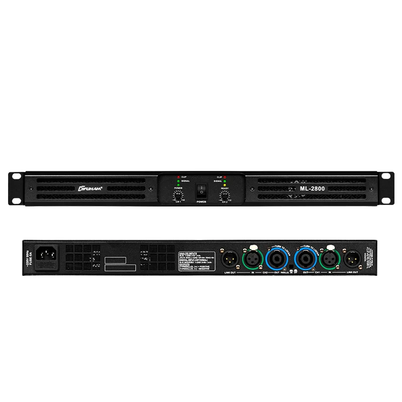 FUHAM ML2800 파워 앰프 2/4채널 경량 1U 8옴 1100W 소형 무대 공연 및 노래방용 140,500원