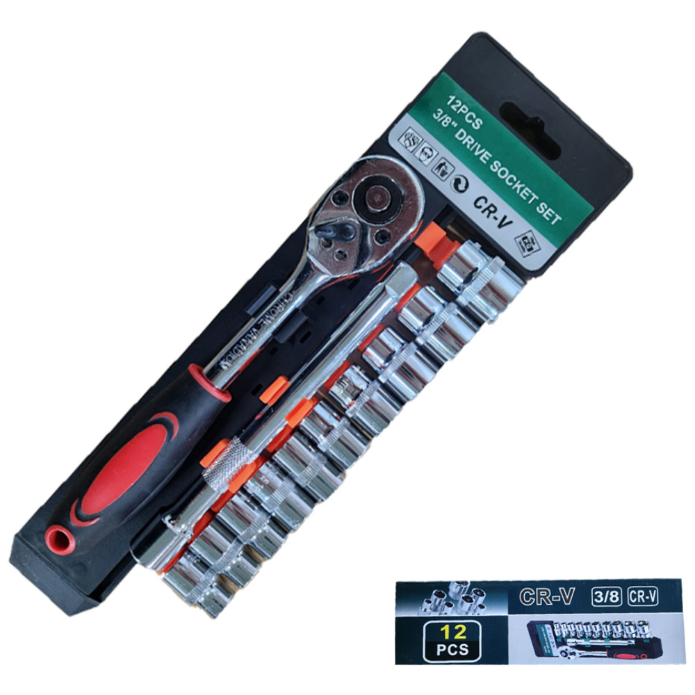 3/8 라쳇핸들 연결대 복스소켓 세트 12P 공구세트, 1개 13,000원