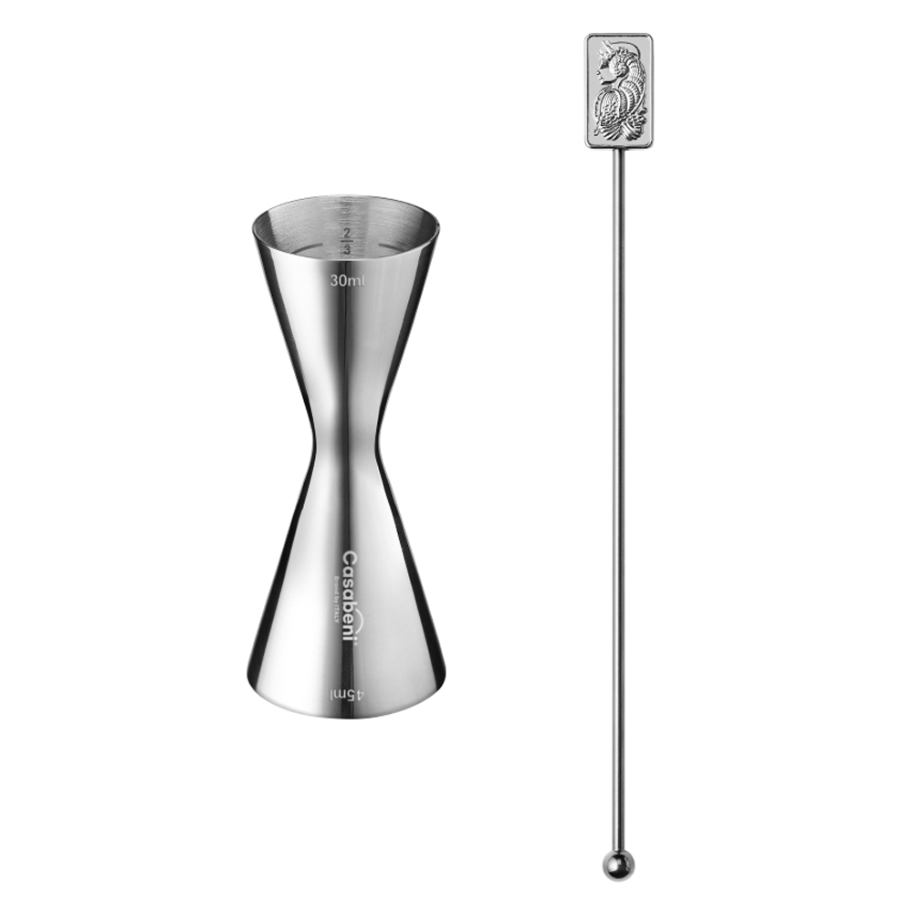 까사베니 홈텐딩 칵테일 올스텐 계량 지거 30ml / 45ml + 사각 머들러 세트 17,870원