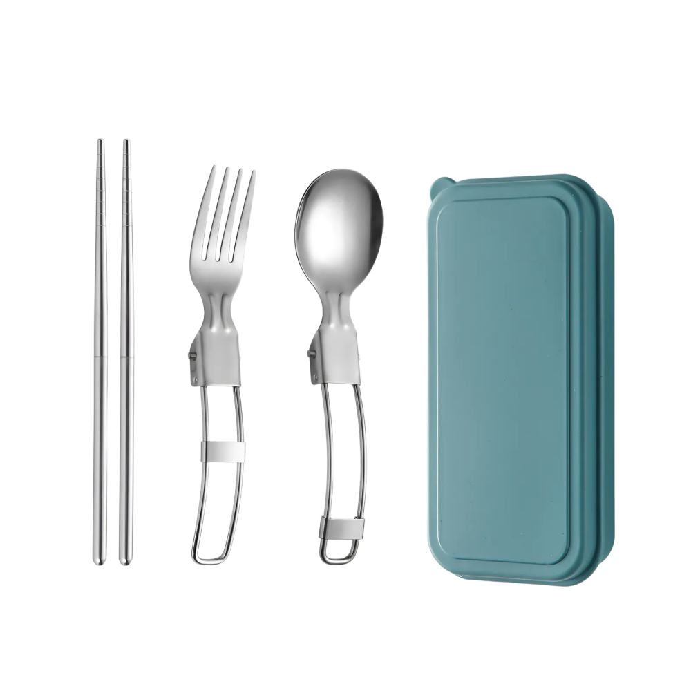 보다모가 휴대용 304 스테인레스 접이식 캠핑 수저 세트, 그린, 1세트 7,500원