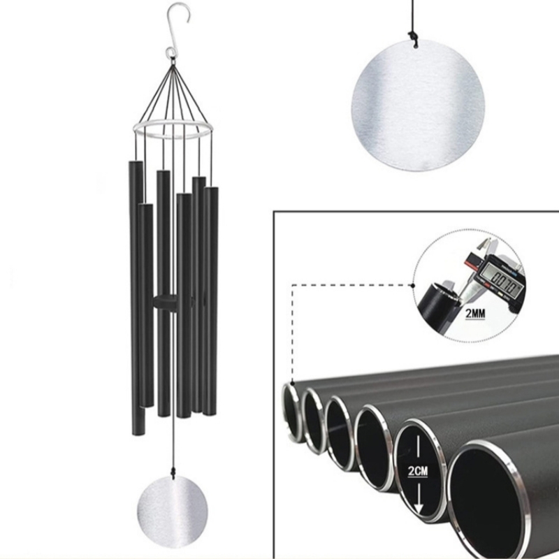 현관문 풍경종 발코니 정원용 윈드차임 명상 풍경종 길이 조절 가능, 검은색 69,750원