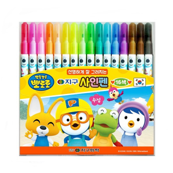 지구화학 뽀로로 싸인펜 16색 5,100원