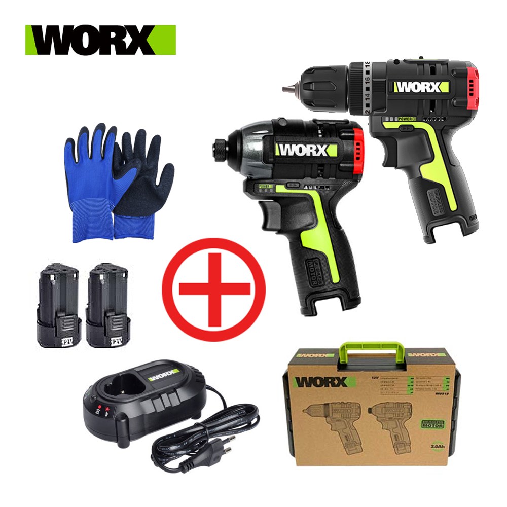 WORX 웍스 WU920X 충전콤보키트 WU131X.9베어툴+WU132.9베어툴+12V 2.0Ah 배터리2개+충전기1개 풀세트 해머임팩세트 276,000원