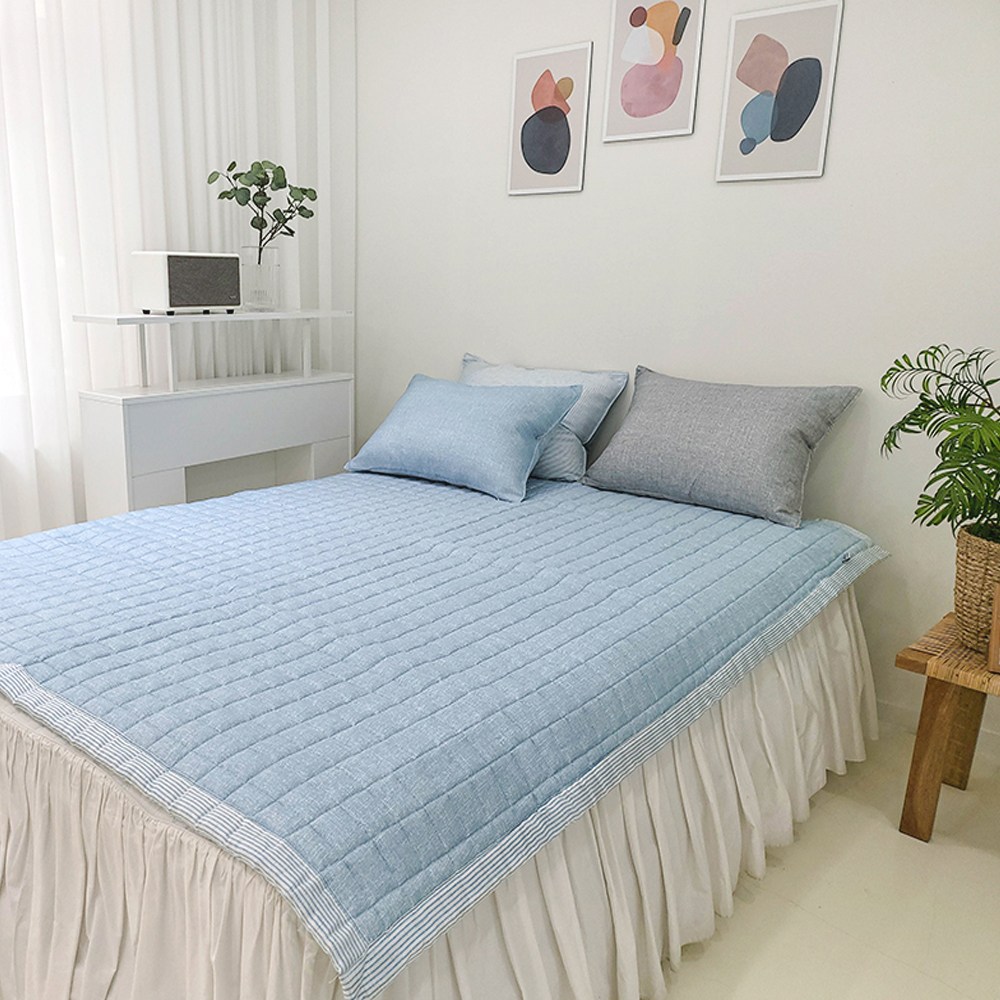 데코빙 풍기인견 여름 침대패드 & 카페트 고정밴드, 스카이블루 (찰랑_무지) 64,510원