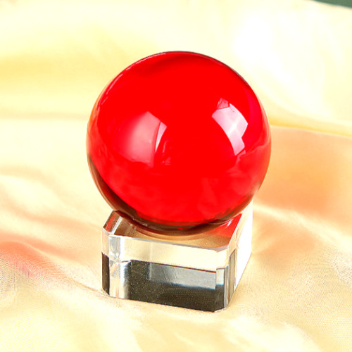 행운공방 풍수지리 수정 컬러 유리구슬 K9급 크리스탈 장식 오브제 유리받침 증정, 홍색 6cm수정유리구슬+유리받침 17,400원