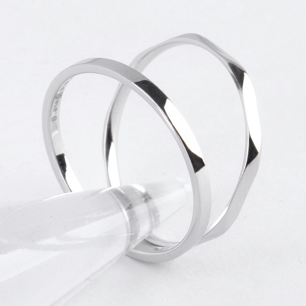 VARAM [2종세트] 써지컬316L스틸 1.5mm 육각컷팅 플랫 레이어드반지 12,900원