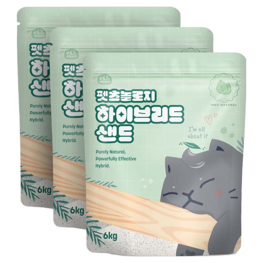 펫츠놀로지 하이브리드 샌드 편백 피톤치드 벤토나이트 고양이 모래 63,580원