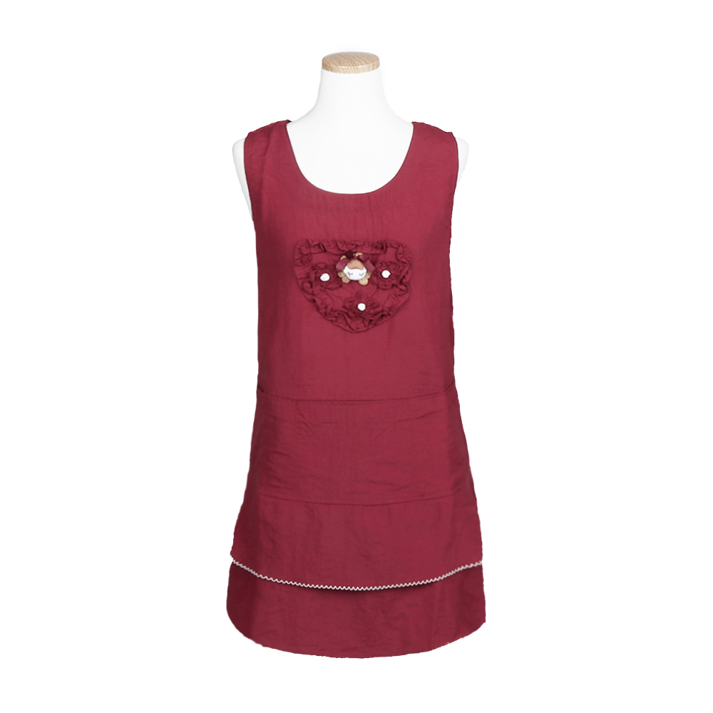 젤로조아 코사지 플레어 원피스 앞치마 여성  레이스 예쁜 주방 어린이집 26,900원