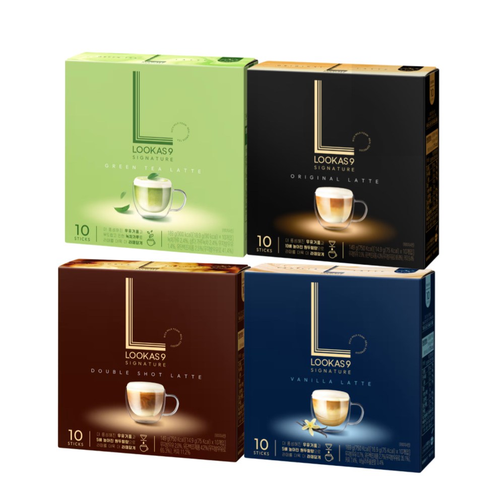 <꾼들>남양 루카스나인라떼 10T세트 오리지널+바닐라+더블샷+그린티 4종 20,900원