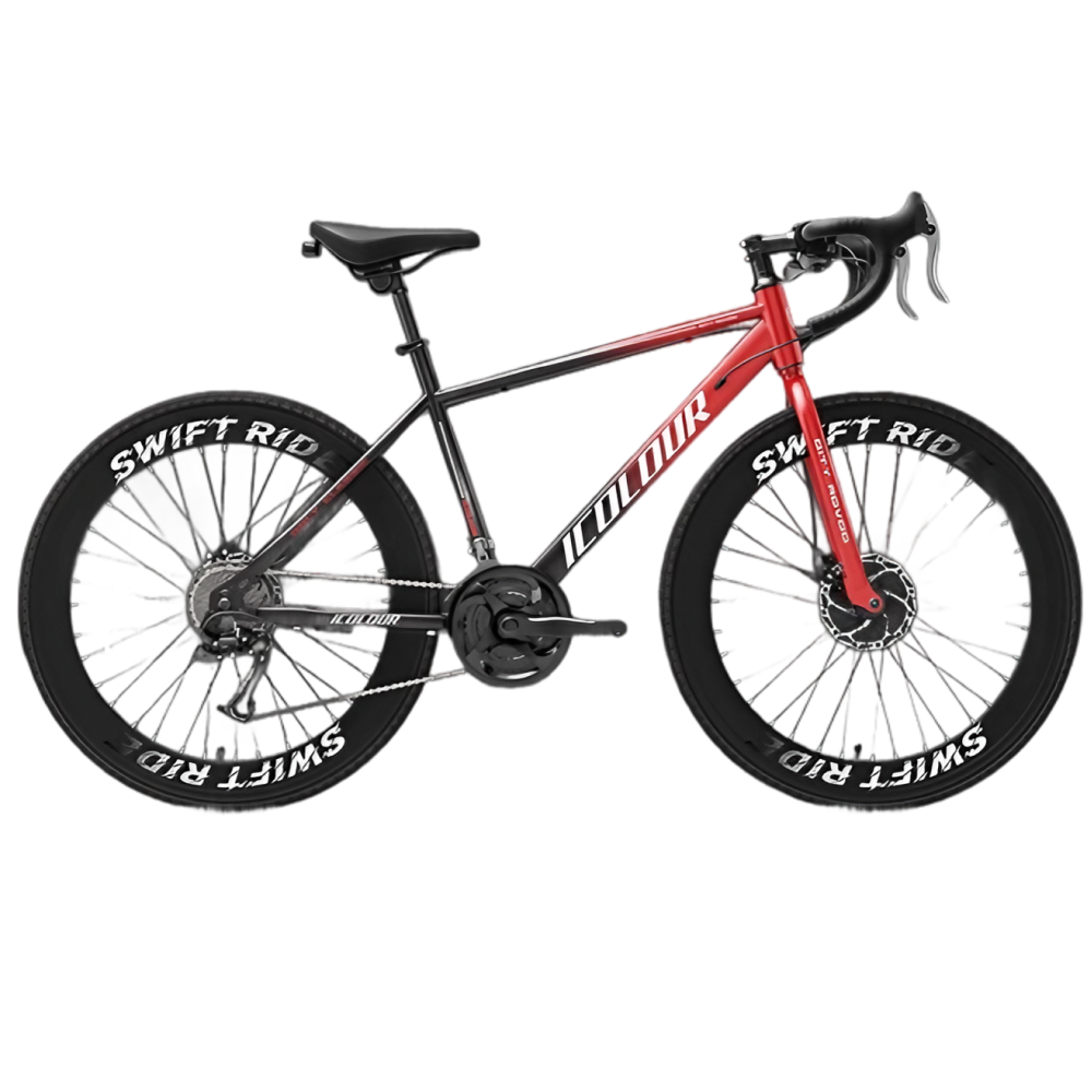 ICOLOUR 초경량 로드자전거 트랙 사이클 입문용 60mm 휠셋, 24세트, 165cm, 레드 250,000원