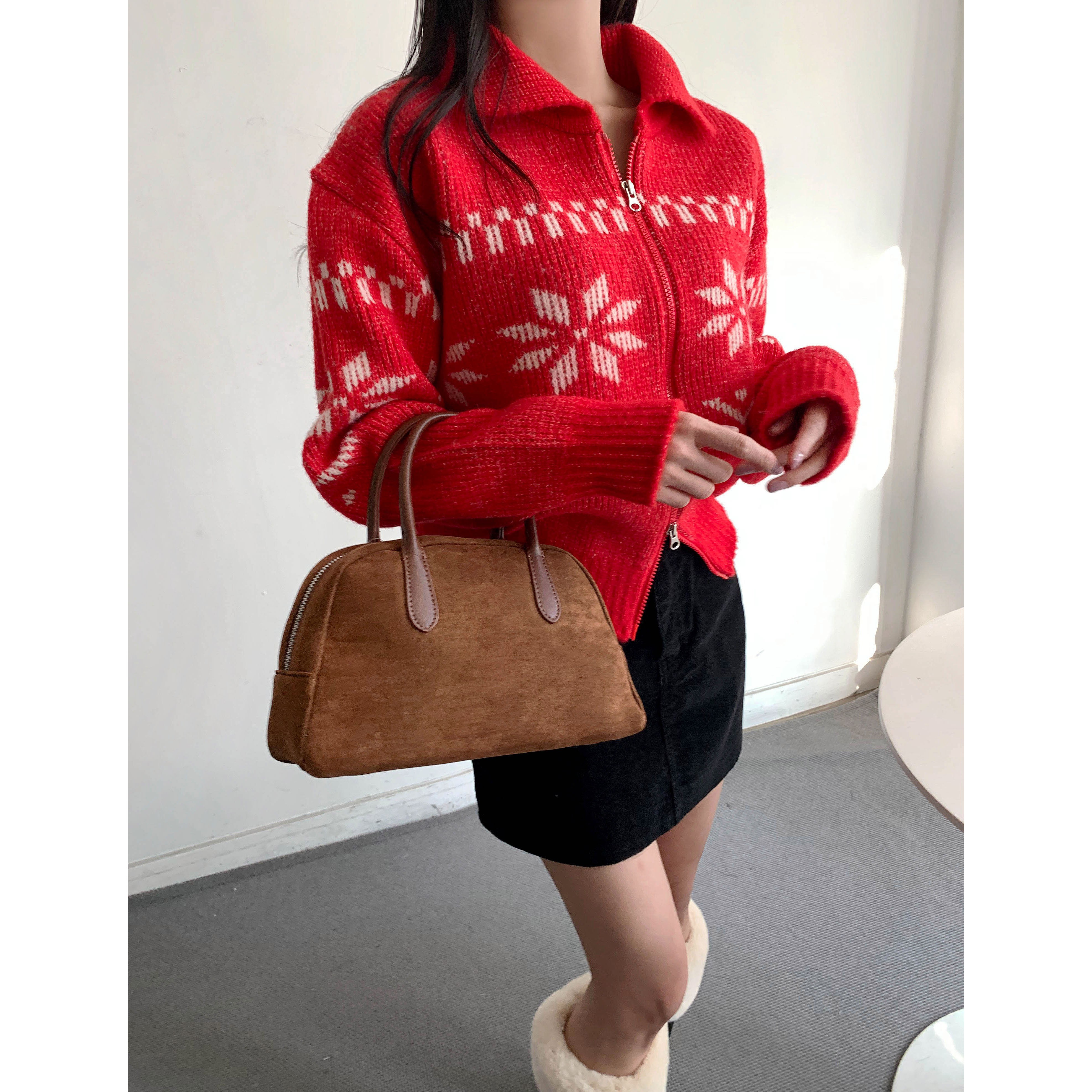 [마켓제이MARKETJ] 울함유 눈꽃 노르딕 집업가디건(5col) 45,900원