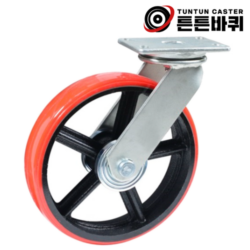 30cm(12인치) 단조 우레탄바퀴 회전형 고하중 산업용 캐스터 하중900kg 폭64mm 5,300원