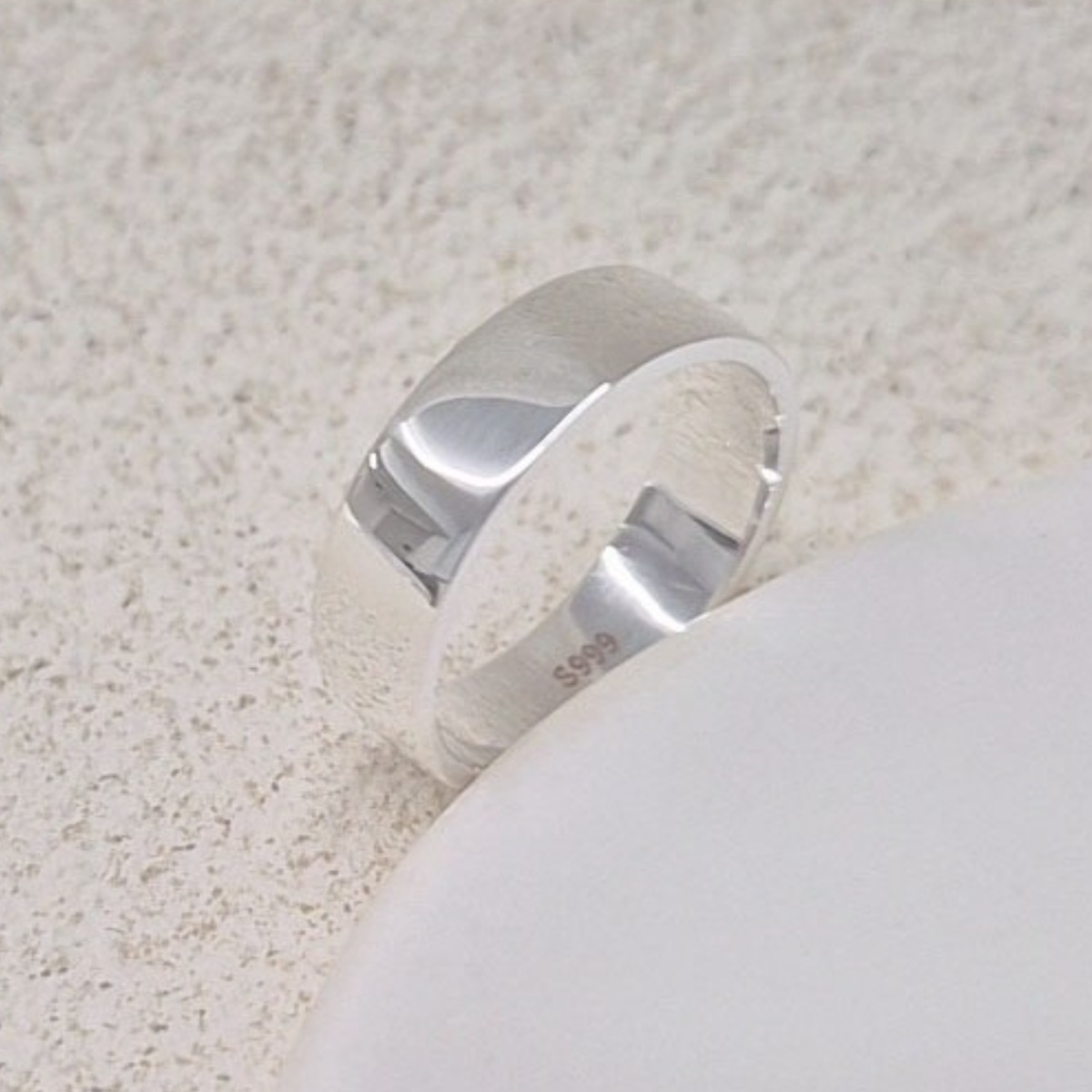 [ 당일발송] 99.9% 순은 평반지 - 볼드 반지 심플 모던 데일리 선물 생일 여자친구 실버 은 56,500원