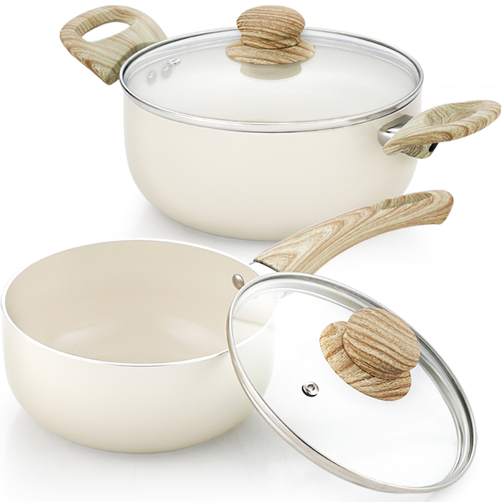 퀸센스 인덕션 로제 냄비 2개, 크림, 편수냄비 + 양수냄비, 1세트 32,130원