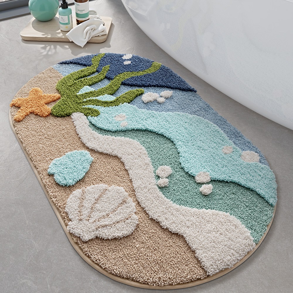 DEXI 부드러운 도톰 극세사 욕실 화장실 현관 미끄럼방지 논슬립 프리미엄 욕실 발매트, B 27,900원