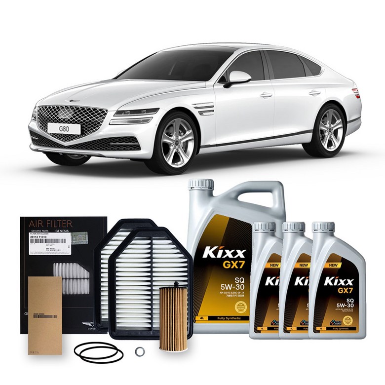 G80 RG3 3.5 터보 가솔린 (20-26년식) 킥스합성유+순정필터세트 5W30 108,280원