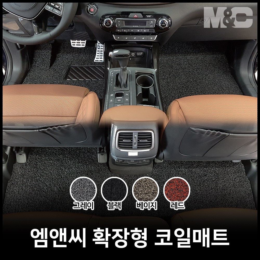 엠앤씨 포터2 더블캡 코일매트, 블랙, 1열+2열(일체형) 71,250원