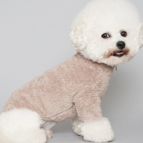 바이담수미 보아털 강아지 후리스 집업, 베이지, 1개 27,400원