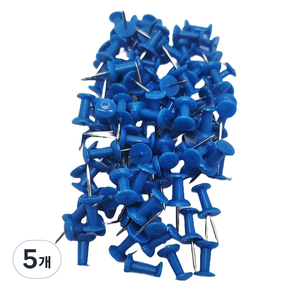 마다꾸미 컬러 투명 피스 압정 문서고정핀 블루, 5개, 80개입 29,000원