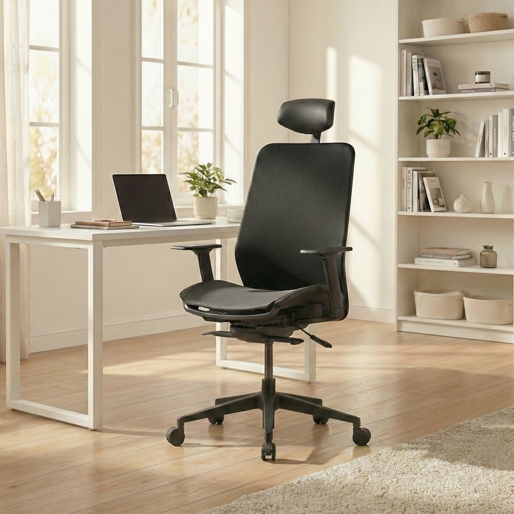 듀오백 사무용 컴퓨터 책상 메쉬의자 Q1 에어로, 블랙 244,000원