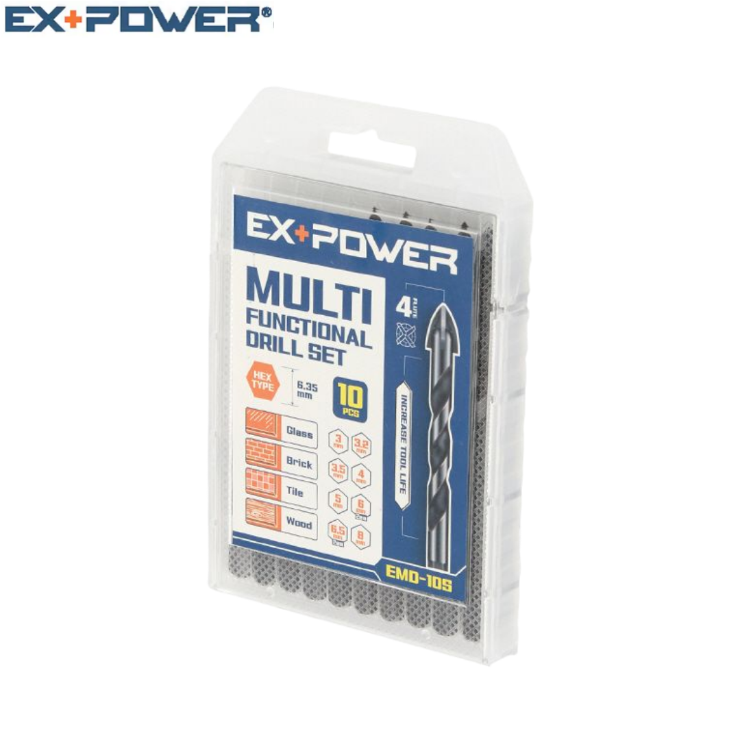 이엑스파워 만능 드릴비트 세트 EMD-10S 유리 타일 목재 철재 탭 기리 10종 세트 17,050원