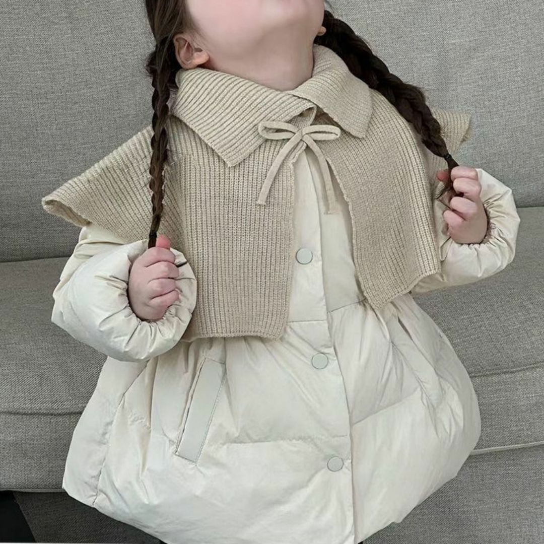 [떼아베베] 3-7세 여아 패딩 100-130호 니트 숄 카라 리본 셔링 집업 아이보리 점퍼 잠바 아우터 키즈 아기 데일리 나들이 행사 소풍 등원룩 아동복 45,100원