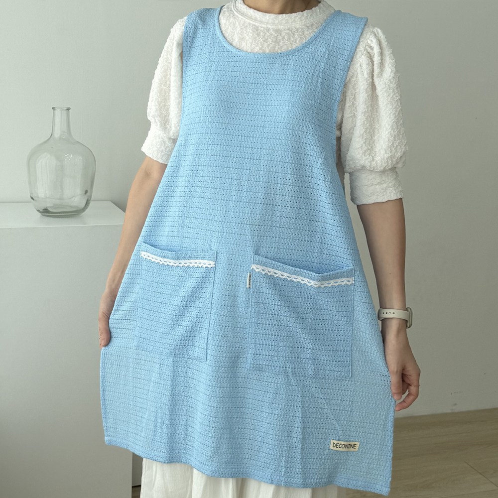 데코나인 여름앞치마 에이프런 펀칭 원피스 어린이집 선생님 빅사이즈 공방 예쁜앞치마 집들이선물 18,900원