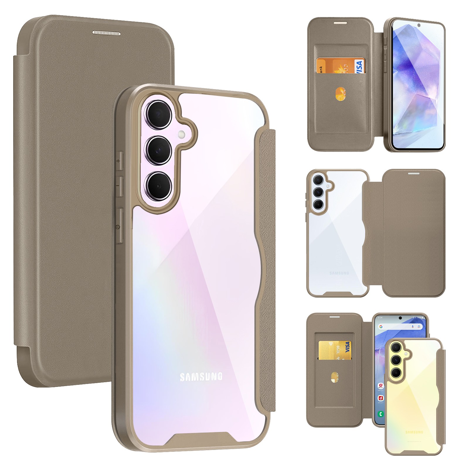 Zabarsii 갤럭시 S25 갤럭시 S24 아이폰17 17프로 17프로맥스 케이스 투명 카드 지갑 가죽 풀커버 다이어리 휴대폰 케이스 23,800원