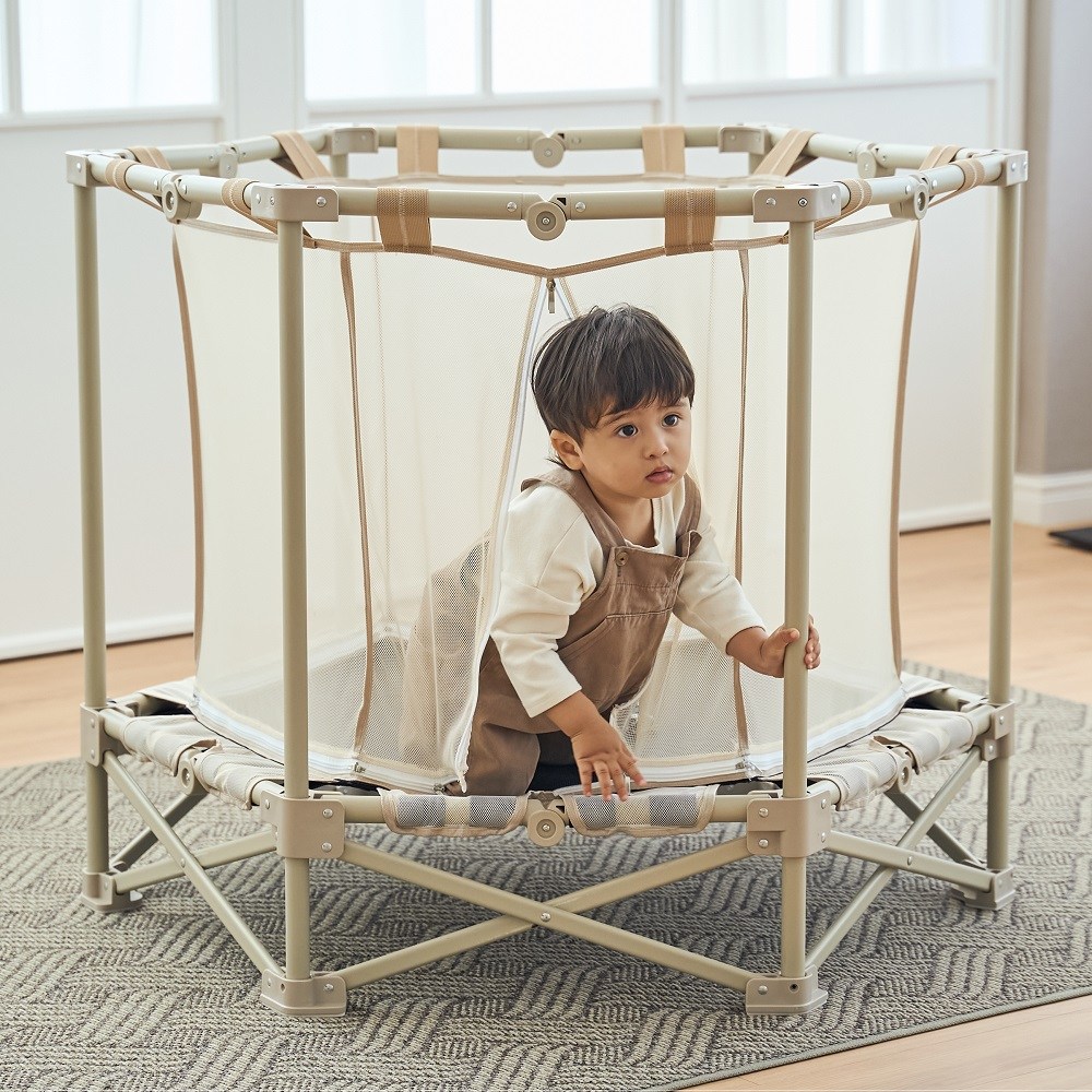 접이식 유아트램폴린 코지 인디오 원터치 접이식 트램폴린 실내 야외 어디서나 설치부터 보관까지 ONE-STEP 스마트 트램폴린 성인용, 샌드베이지 228,000원