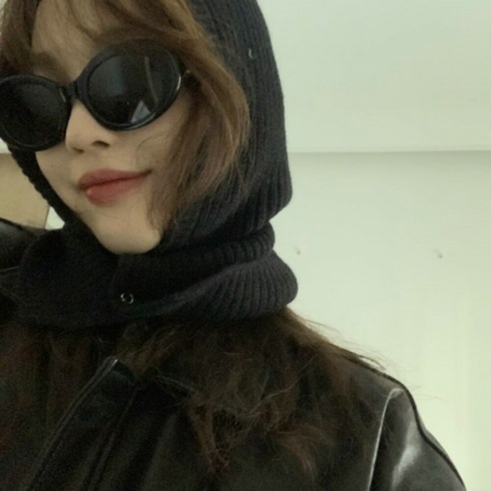 투버튼 똑딱이 니트 컬러팝 바라클라바 골지 후드 모자 워머 9color, 1개, 블랙 10,500원