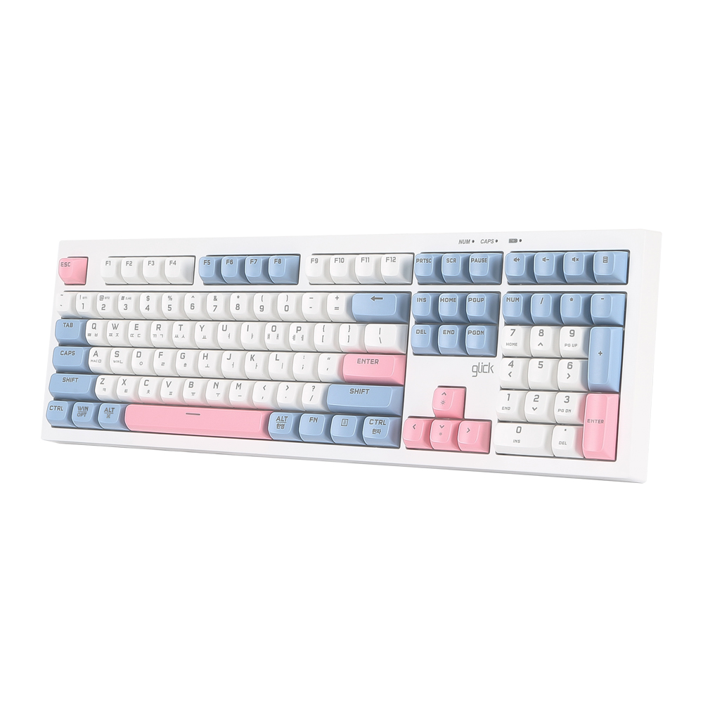 지클릭커 오피스프로 사일런스 무소음 방수 무선 블루투스 키보드 108키, 제조사축, WK50, SkyPink 28,900원