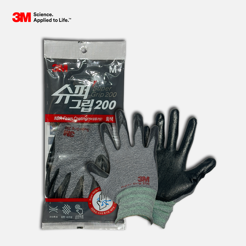 3M 슈퍼그립 200 터치 코팅 작업장갑-1켤레 2,500원