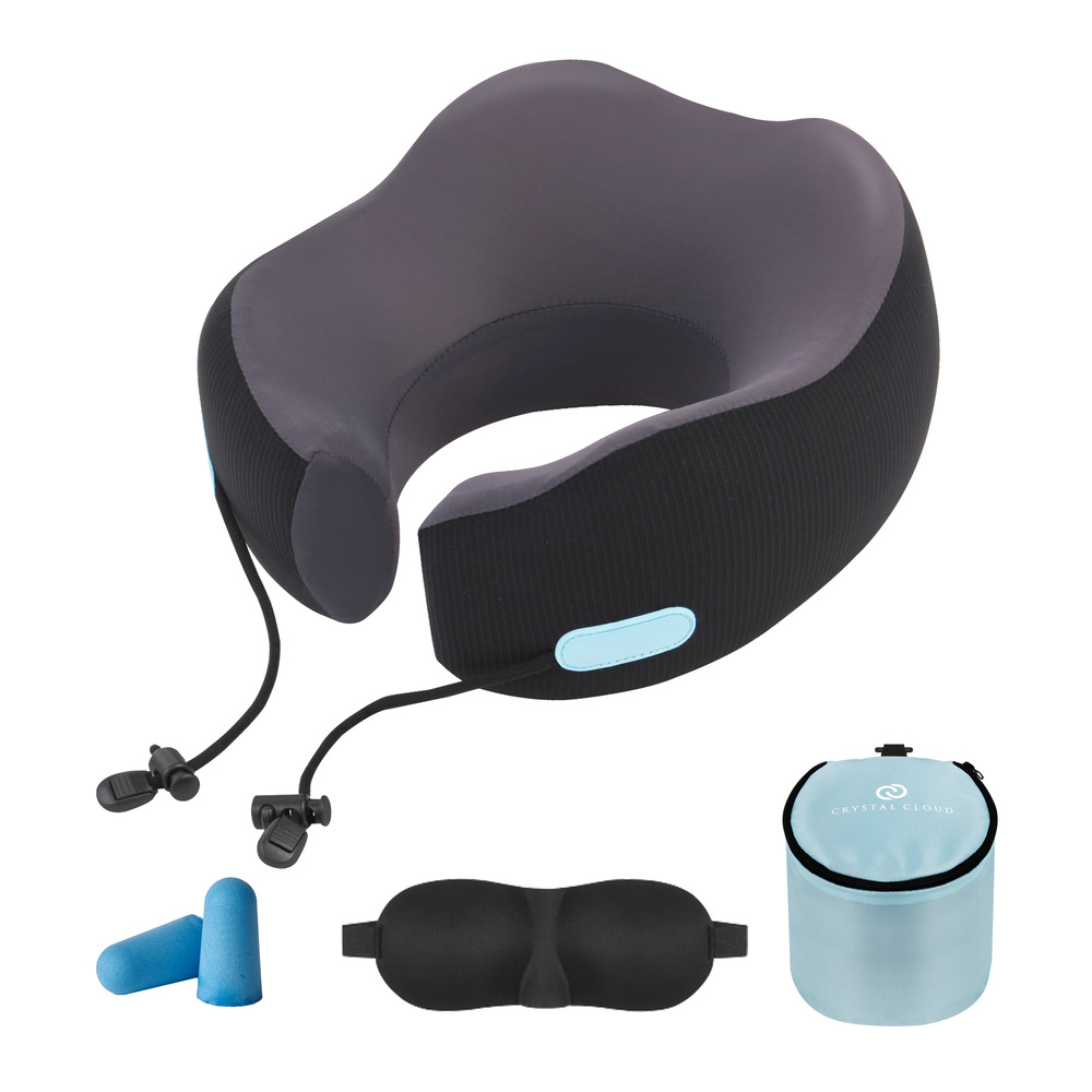 크리스탈클라우드 고급형 여행용 메모리폼 목베개 + 수면안대 + 귀마개 + 파우치 세트 29,800원