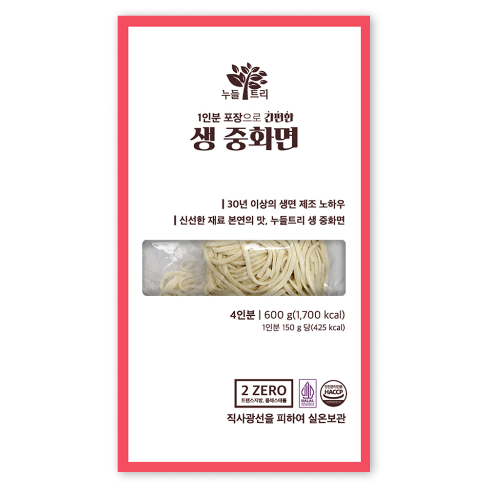 1인분 포장으로 간편한 누들트리 생 중화면 4인분, 4개, 150g 8,070원