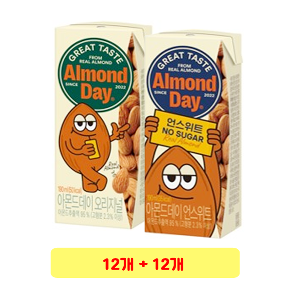 남양유업 아몬드데이 오리지널 190ml x 12개 + 언스위트 190ml x 12개 31,820원