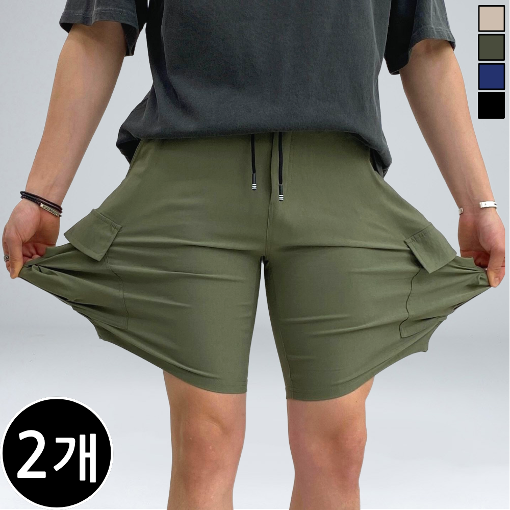 [1+1] 남녀공용 스판 밴딩 카고 반바지 (873-2) 62,190원