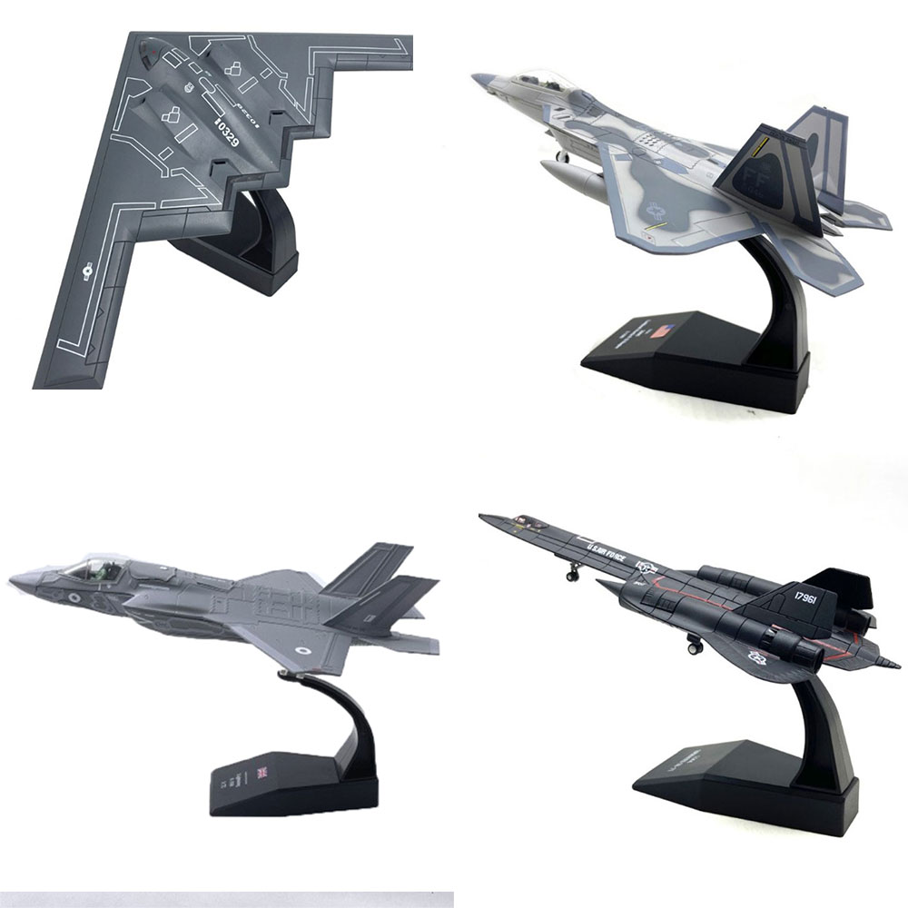 전투기 모형 피규어 장난감 굿즈 다이캐스트 고급형 스텔스 전투기 폭격기 F-22 B-2 F-35B SR-71 비행기 군용기, 1개 32,900원