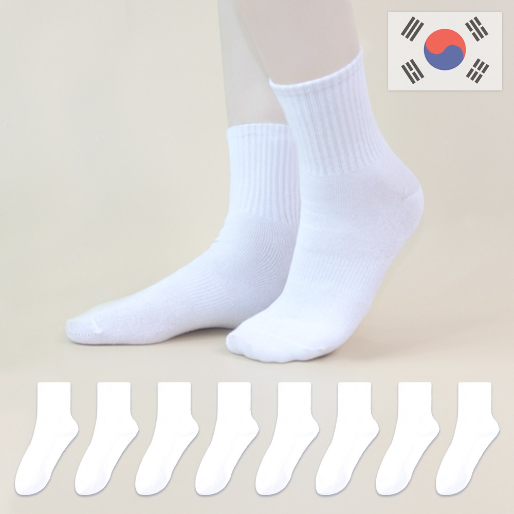 비바슈슈 여성용 쫀쫀하고 목이 긴 무지 중목 양말 8켤레 13,990원