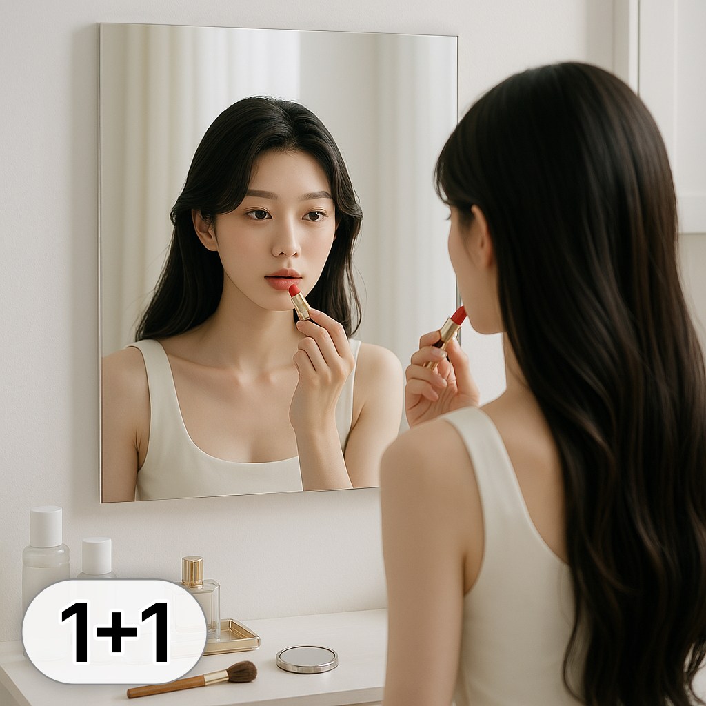 투데이리빙 1+1 직사각 부착형 아크릴 거울 벽에 붙이는 접착식 안전 벽거울 깨지지 않는 투명 미러 거실 현관 침실 인테리어 소품 9,800원