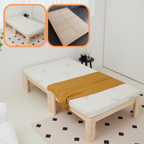 바르숲 평상높이 400 고급무절 편백나무 무헤드+힐눕 높은 평상형 침대 통원목 토퍼 매트리스 침대 프레임 1,407,000원