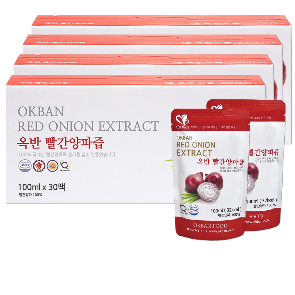 옥반식품 전남 무안의 자색양파로 만든 빨간양파즙, 30개, 100ml 23,000원