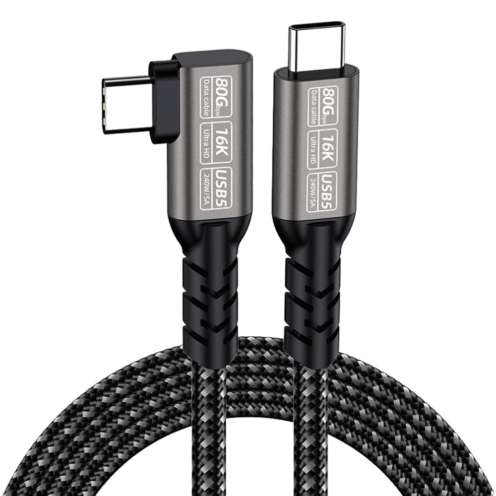 YTEK 썬더볼트5 호환 80Gbps 240W 16K USB4 v2 0 꺾임형 케이블 YT-U4V2-150AB 26,100원