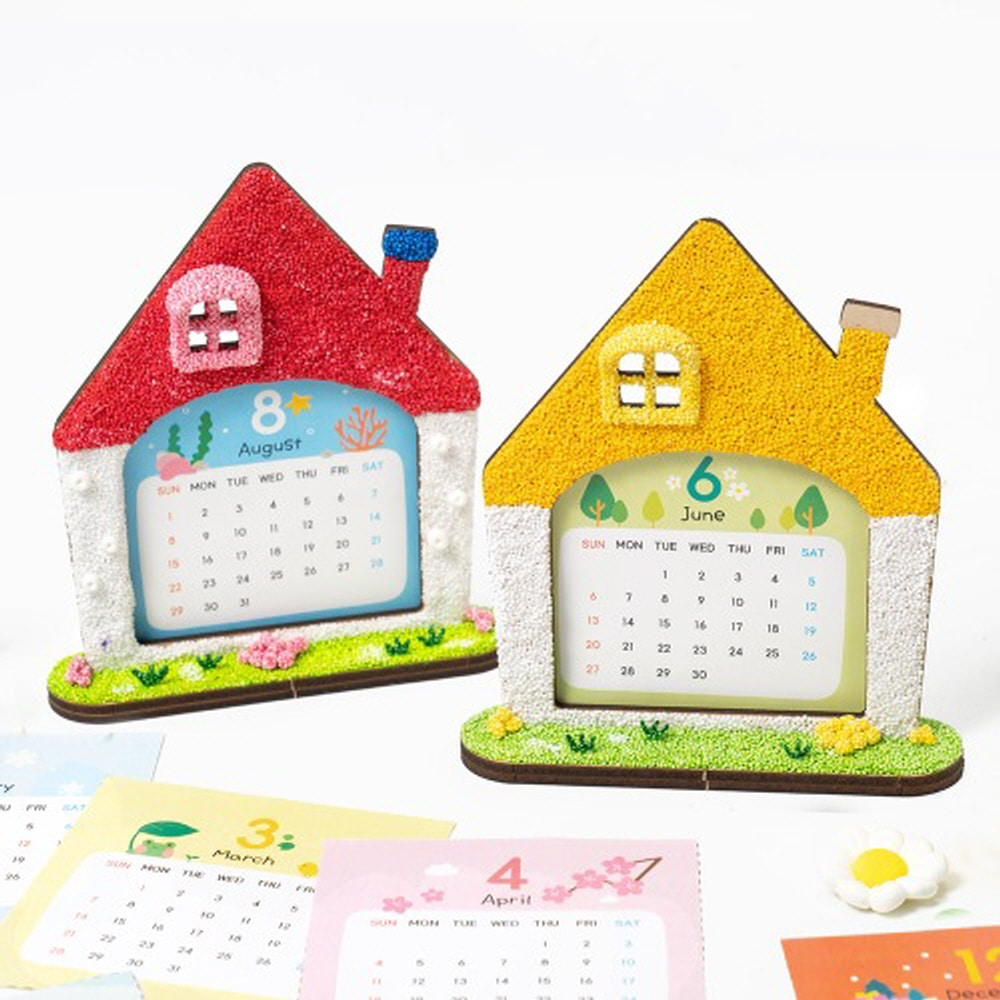 ms 민화샵 달력만들기 클레이 패키지 칼라폼클레이 탁상달력 촉감놀이 소근육발달 사진액자 사용가능, 단품 3,700원